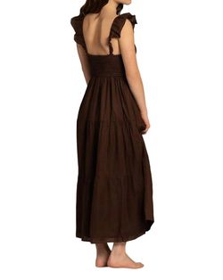 Style 1-1333057082-149 FAITHFULL THE BRAND Brown Size 12 Free Shipping Tall Height Cocktail Dress on Queenly