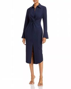 Style 1-3203273184-649 cinq a sept Blue Size 2 Navy Sleeves Side Slit Cocktail Dress on Queenly