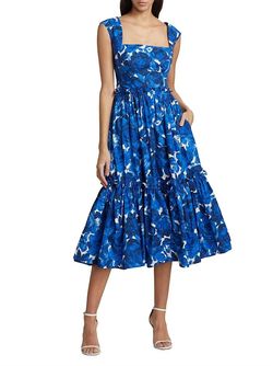 Style 1-3621732658-162 Cara Cara Blue Size 6 Free Shipping Print Cocktail Dress on Queenly