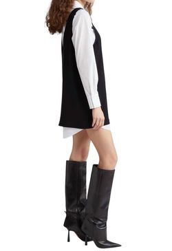 Style 1-2944370817-425 cinq a sept Black Size 8 Sleeves Mini High Neck Cocktail Dress on Queenly