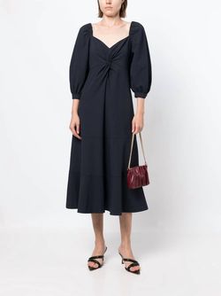 Style 1-2868910870-1498 cinq a sept Blue Size 4 Free Shipping Tall Height Sleeves Navy Cocktail Dress on Queenly