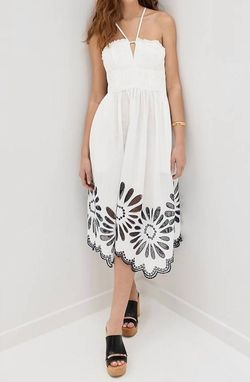 Style 1-1125335368-1901 Ulla Johnson White Size 6 Floral Cocktail Dress on Queenly