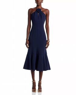 Style 1-1738431335-425 cinq a sept Blue Size 8 Halter Polyester Navy Cocktail Dress on Queenly