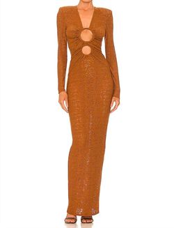 Style 1-3113518118-149 Bronx and Banco Brown Size 12 Plunge Plus Size Straight Dress on Queenly