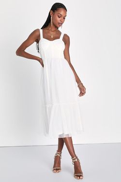 Lulus White Size 12 Strapless Polyester Jersey A-line Dress on Queenly