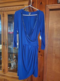 Covington Blue Size 18 Polyester Spandex Cocktail Dress on Queenly