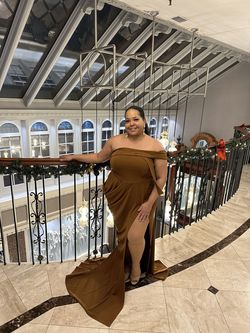 Brown Size 18 Side slit Dress on Queenly