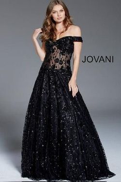 Jovani Black Size 4 50 Off Tulle Ball gown on Queenly