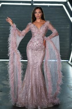 Style PS24938E Portia and Scarlett Pink Size 16 Rose Gold Prom Plus Size Mermaid Dress on Queenly