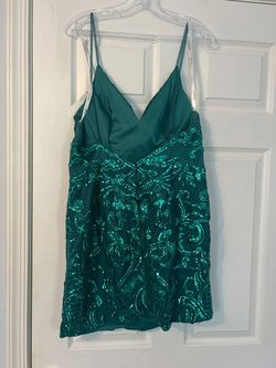 Jovani Green Size 16 Semi Formal Mini Cocktail Dress on Queenly