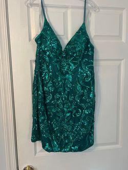 Jovani Green Size 16 Semi Formal Mini Cocktail Dress on Queenly