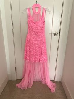 Ashley Lauren Pink Size 0 Jersey Swoop Cocktail Dress on Queenly