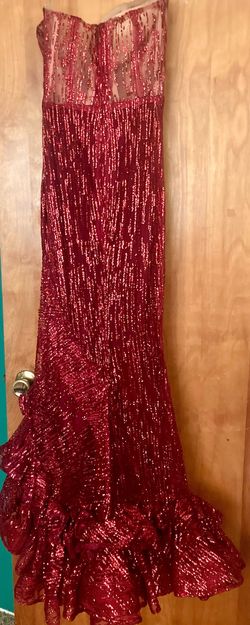 Red Size 0 Side slit Dress on Queenly