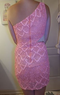 Primavera Orange Size 8 Jersey Mini Peach Cocktail Dress on Queenly