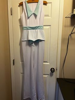 Fernando Wong White Size 6 Medium Height High Neck Bridal Shower Bachelorette Jumpsuit Dress on Queenly