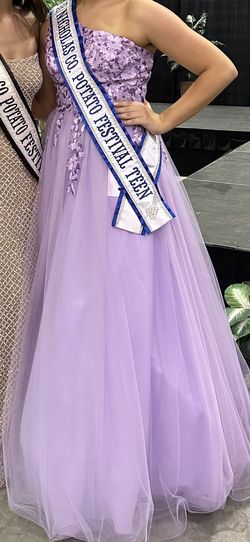 Ashley Lauren Purple Size 10 Medium Height Prom 50 Off Pageant Ball gown on Queenly