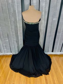 La Femme Black Size 12 Military Floor Length Pageant Mermaid Dress on Queenly