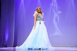 Sherri Hill Blue Size 4 Custom Jersey Tulle Ball gown on Queenly