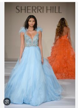 Sherri Hill Blue Size 4 50 Off Tulle Pageant Ball gown on Queenly