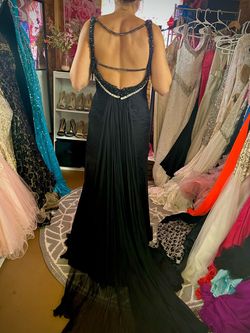 Mac Duggal Black Size 2 Floor Length Jersey A-line Dress on Queenly