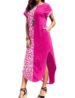 Style 1-1061523547-892 Lovesoft Pink Size 8 Pockets Military Polyester Straight Dress on Queenly