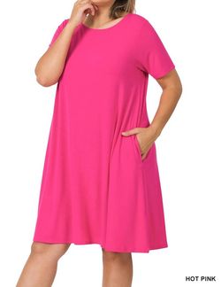 Style 1-1444297050-611 ZENANA Pink Size 16 Mini Pockets Plus Size Cocktail Dress on Queenly