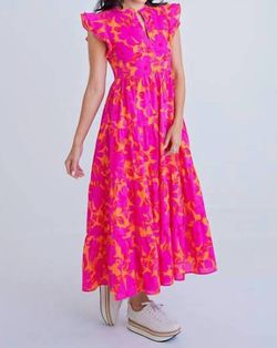 Style 1-1505864404-892 Karlie Pink Size 8 Military Floor Length Floral Straight Dress on Queenly