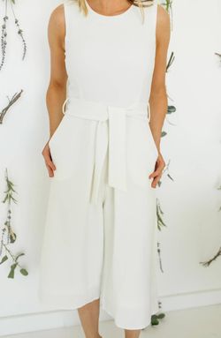 Style 1-1547612840-892 bishop + young White Size 8 Pockets Polyester Bridal Shower Spandex Jumpsuit Dress on Queenly