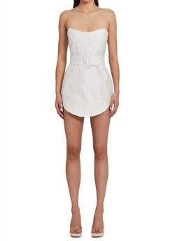 Style 1-1650067501-149 Amanda Uprichard White Size 12 Belt Free Shipping Mini Cocktail Dress on Queenly