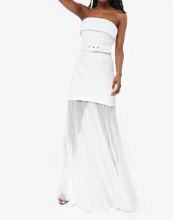 Style 1-1702650099-1901 REBECCA VALLANCE White Size 6 Spandex Ivory Polyester Straight Dress on Queenly