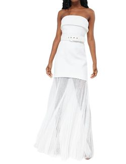 Style 1-1702650099-1901 REBECCA VALLANCE White Size 6 Spandex Ivory Polyester Straight Dress on Queenly