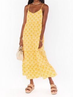 Style 1-1703930981-74 Show Me Your Mumu Yellow Size 4 Military Floor Length Pockets Floral Straight Dress on Queenly