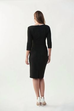 Style 1-2034907522-1901 Joseph Ribkoff Black Size 6 Spandex Sleeves Cocktail Dress on Queenly