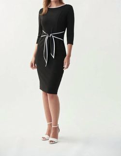 Style 1-2034907522-1901 Joseph Ribkoff Black Size 6 Spandex Sleeves Cocktail Dress on Queenly