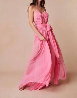 Style 1-2208847874-74 LoveShackFancy Pink Size 4 Floor Length Pageant Straight Dress on Queenly