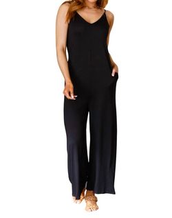 Style 1-2230091778-920 Ninexis Black Size 24 Polyester Plus Size Spaghetti Strap Spandex Jumpsuit Dress on Queenly