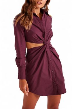 Style 1-2265577051-70 MINKPINK Red Size 0 Sleeves Burgundy High Neck Cocktail Dress on Queenly