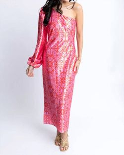 Style 1-2325581342-892 Karlie Pink Size 8 Silk One Shoulder Straight Dress on Queenly