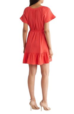 Style 1-2454512651-74 LOVESTITCH Red Size 4 Sorority Rush Sleeves Mini Cocktail Dress on Queenly