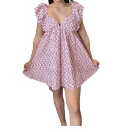 Style 1-2850075268-149 Meet Me in Santorini Pink Size 12 Mini Print Cocktail Dress on Queenly