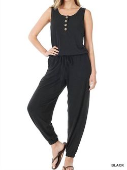 Style 1-2875126855-611 ZENANA Black Size 16 Free Shipping Pockets Jumpsuit Dress on Queenly