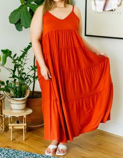 Style 1-2888494518-892 ZENANA Orange Size 8 Spandex V Neck Straight Dress on Queenly