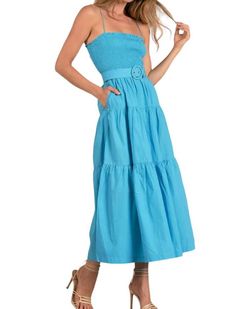 Style 1-2896707562-149 ELAN Blue Size 12 Free Shipping Pockets A-line Straight Dress on Queenly