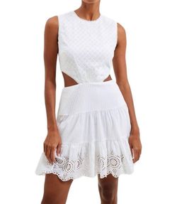 Style 1-2900410388-1498 FRENCH CONNECTION White Size 4 Mini A-line Bachelorette Cocktail Dress on Queenly