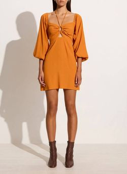 Style 1-290703304-149 FAITHFULL THE BRAND Orange Size 12 Mini Sorority A-line Plus Size Cocktail Dress on Queenly