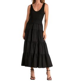 Style 1-2919967103-149 ELAN Black Size 12 Military Polyester Plus Size Spandex Straight Dress on Queenly