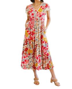 Style 1-2998333144-920 Polagram Pink Size 24 Polyester Pockets Floral Cocktail Dress on Queenly