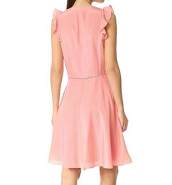 Style 1-311247337-1498 Rebecca Taylor Pink Size 4 Free Shipping Straight Cap Sleeve Peach Cocktail Dress on Queenly