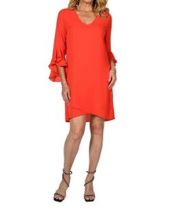 Style 1-3182437137-238 Frank Lyman Orange Size 12 Sorority Rush Tall Height Polyester Sorority Cocktail Dress on Queenly