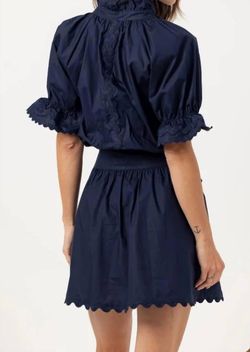 Style 1-3296625414-70 GILNER FARRAR Blue Size 0 Mini 1-3296625414-70 High Neck Belt Navy Cocktail Dress on Queenly